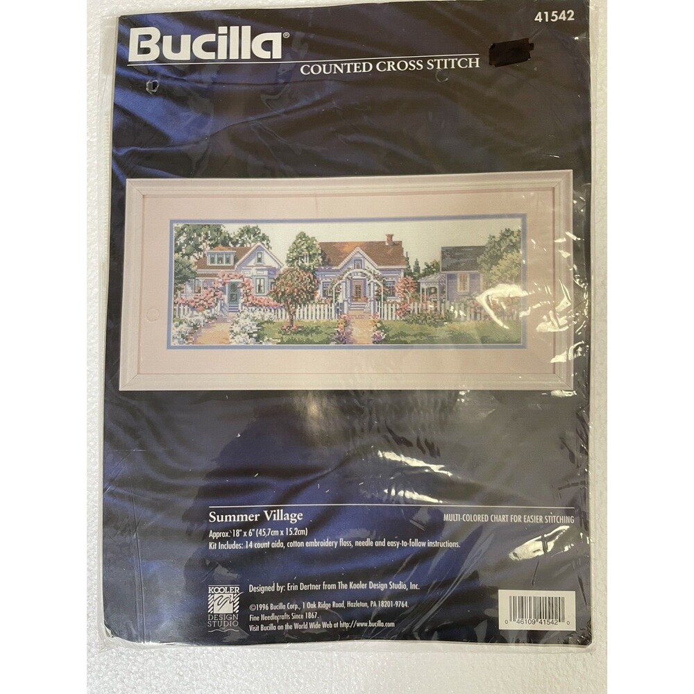 Bucilla vtg 1996 Cross Stitch Kit Summer Village 41542